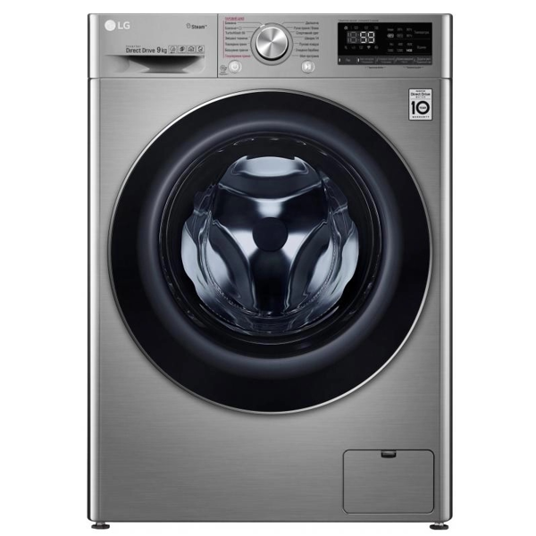 სარეცხი მანქანა LG F4V5VYL2P.APTPMER, 9KG, A, 1400Rpm, 74Dba, Washing Machine, Silver