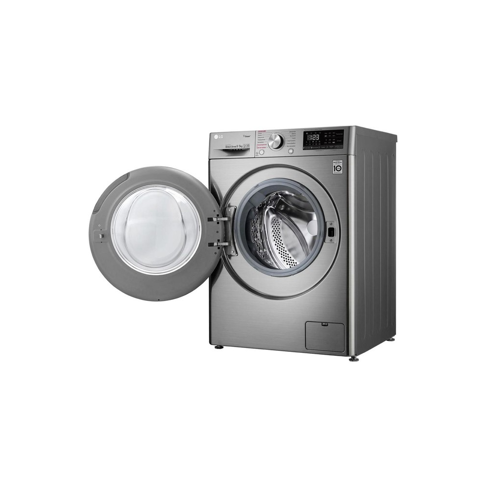 Washing Machine LG F4V5VYL2P.APTPMER, 9KG, A, 1400Rpm, 53Db, Silver