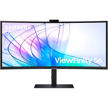 მონიტორი Samsung LS34C650VAIXCI ViewFinity S6 Ultra, 34", Curved Monitor, WQHD, VA, HDMI, USB-C, LAN, DP, Black