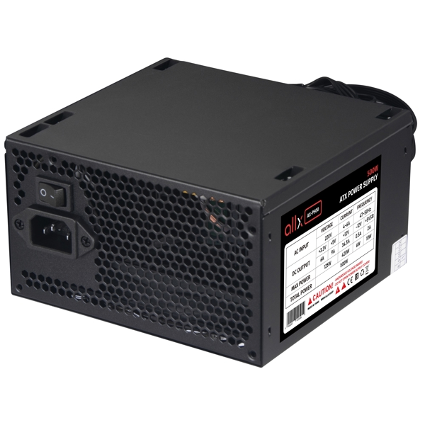 ALLX AX-P500, 500W, Power Supply, Black