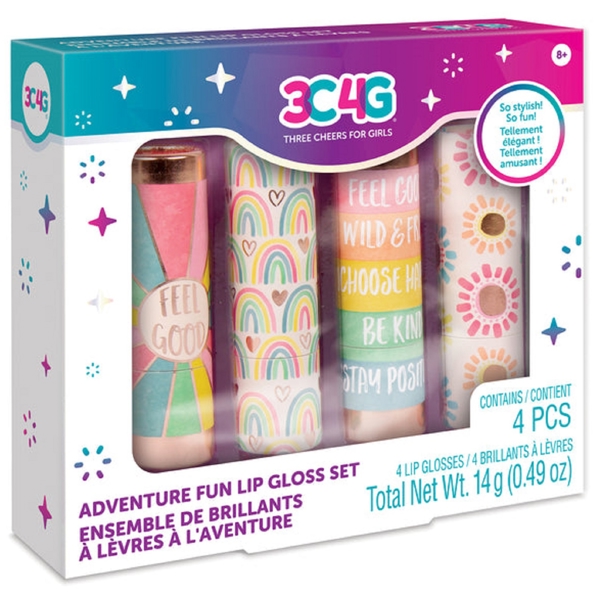 Make It Real 10055MR 3C4G, Adventure Fun Lip Gloss Set