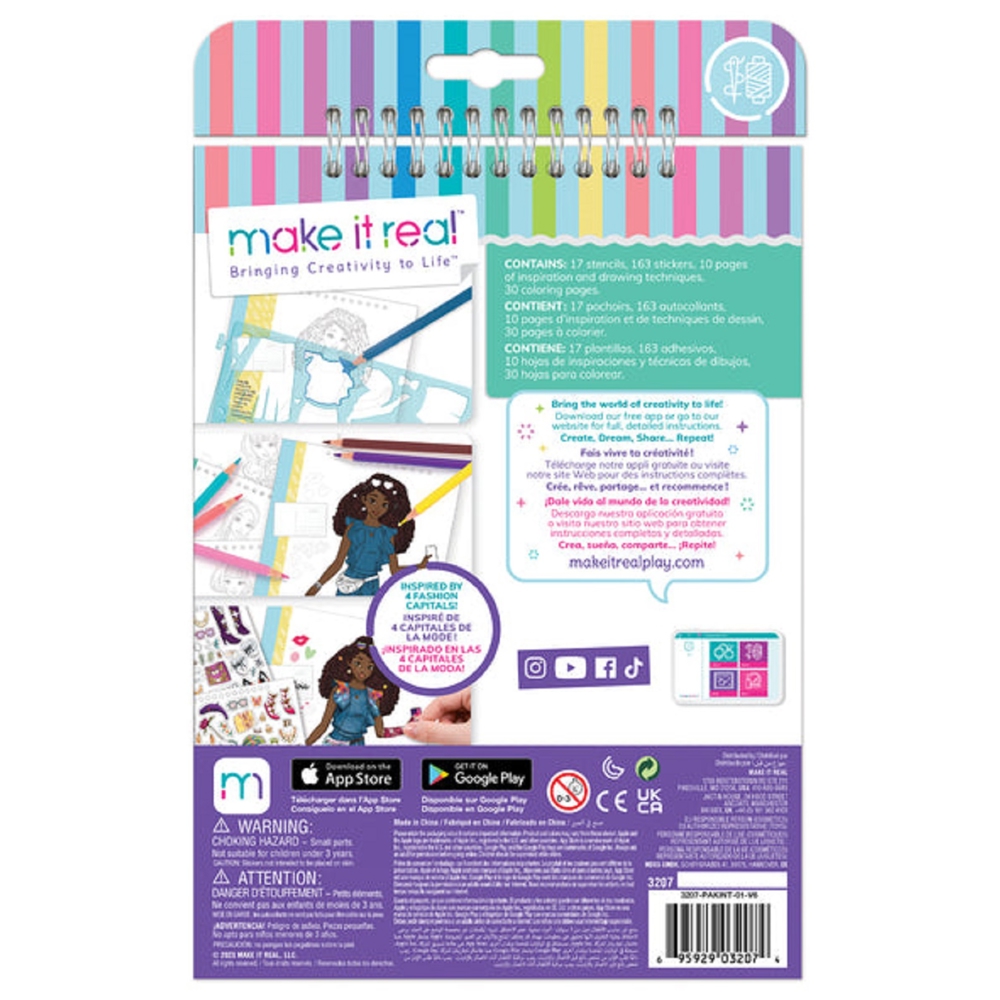 ნაკრები ესკიზების შესაქმნელად Make It Real 3207MR, Fashion Design Sketchbook: City Style