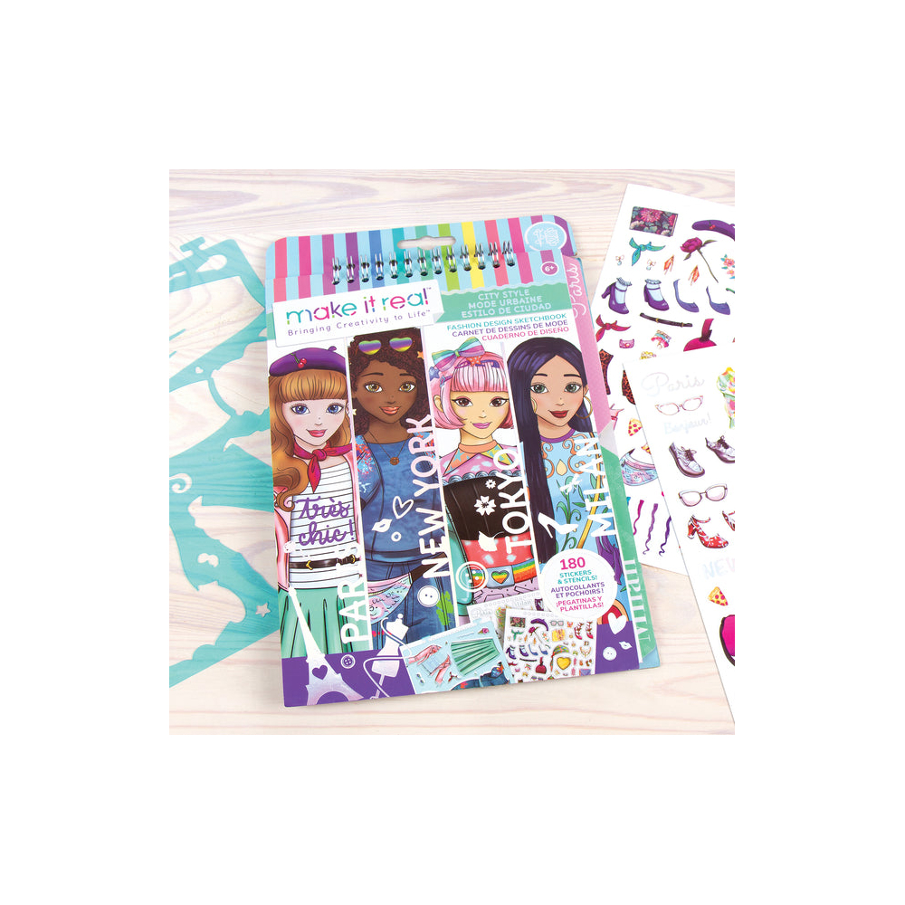 ნაკრები ესკიზების შესაქმნელად Make It Real 3207MR, Fashion Design Sketchbook: City Style