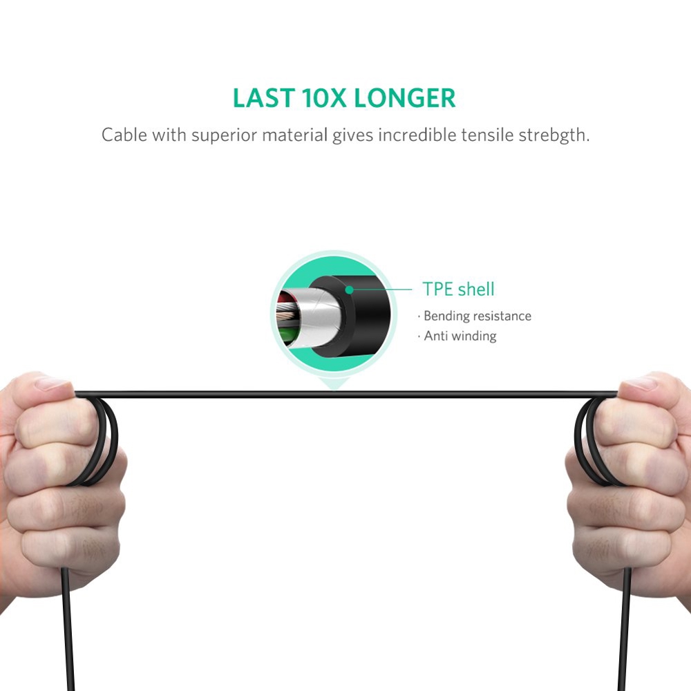 პრინტერის კაბელი UGREEN US241 (80811), Printer Cable, Type-C To USB-B, 1m, Black