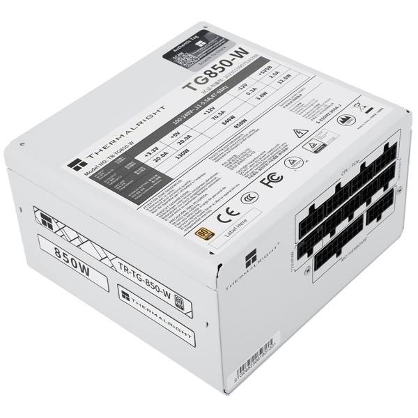 TR-TG850-W, 850W, 80 Plus, Power Supply, White