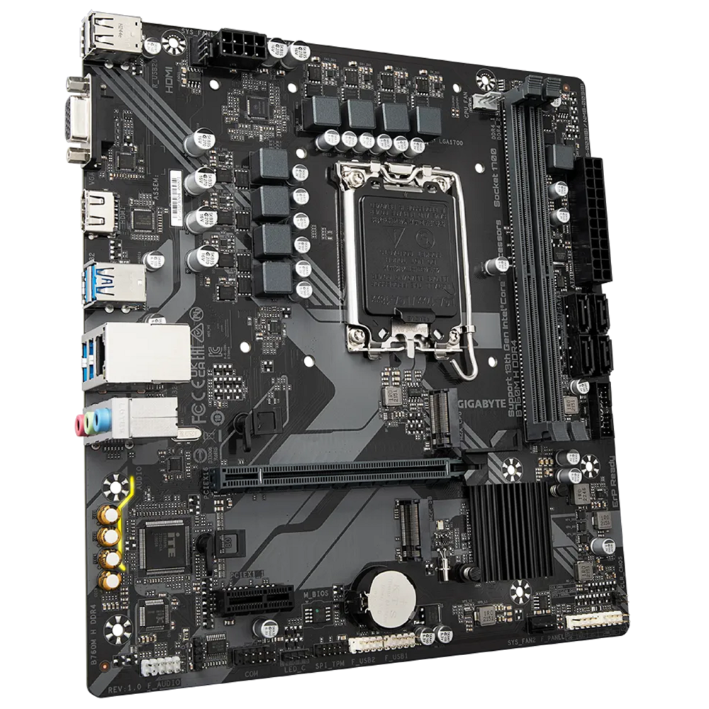დედა დაფა Gigabyte B760M H, LGA 1700, DDR4, DIMM, 64GB