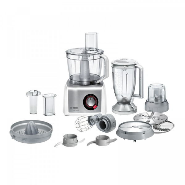 სამზარეულოს კომბაინი Bosch MC812S844, 1250W, 2.4L, Food Processor, White/Silver