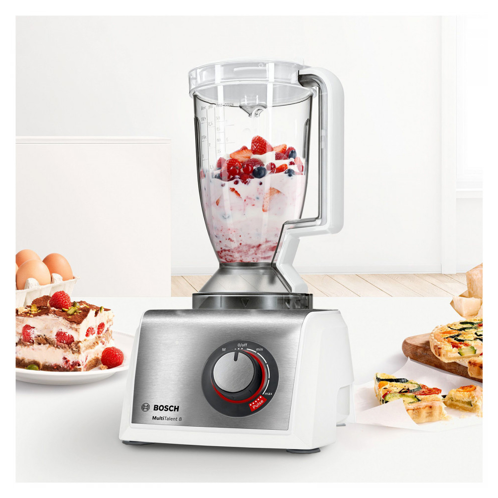 Bosch MC812S844, 1250W, 2.4L, Food Processor, White/Silver