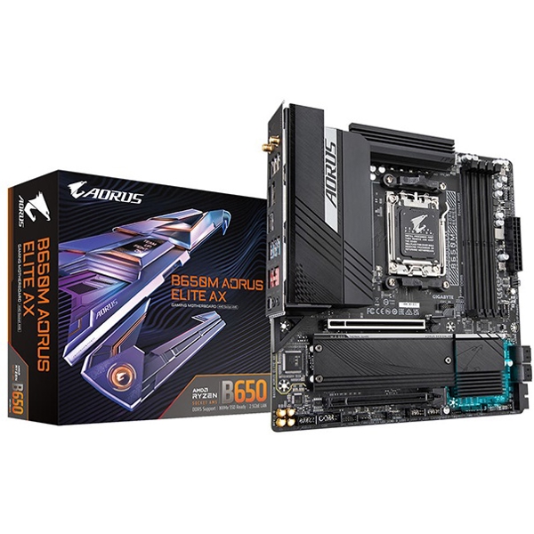 Gigabyte B650M AORUS ELITE AX, AM5, DDR5, DIMM, 256GB