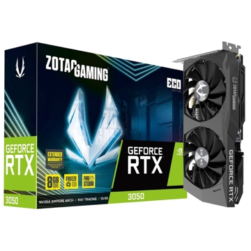 ვიდეო დაფა Zotac ZT-A30500K-10M ECO, GeForce RTX3050, 8GB, 128-bit, HDMI, DP, Black