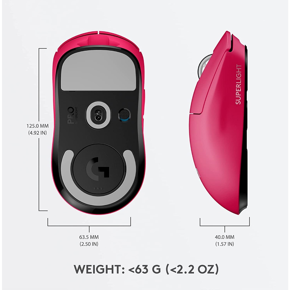 Logitech L910-005956 G PRO X, Wireless, USB, Gaming Mouse, Pink