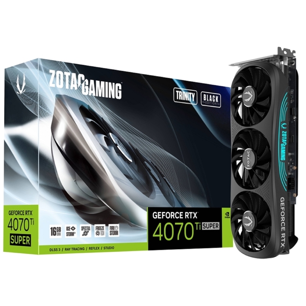 ვიდეო დაფა Zotac ZT-D40730D-10P SUPER Trinity, Gaming GeForce RTX4070Ti, 16GB,  256bit, HDMI, DP, Black