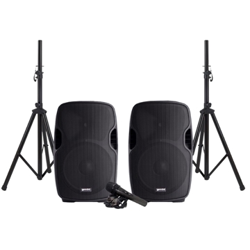 დინამიკი Gemini PA-SYS15 E 15", 2000W, USB, SD, Bluetooth, Active Speaker, Passive Speaker, Stands, Black