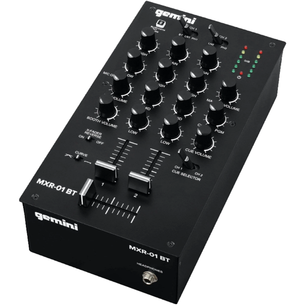 DJ მიქშერი Gemini MXR-01BT E, Bluetooth, 2 Channel DJ Mixer, Black