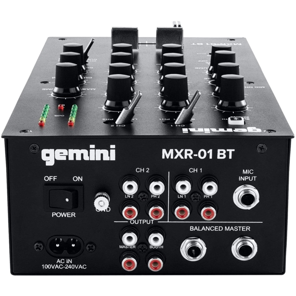 DJ მიქშერი Gemini MXR-01BT E, Bluetooth, 2 Channel DJ Mixer, Black