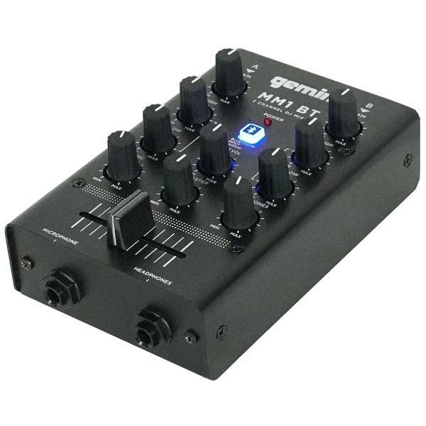 DJ მიქშერი Gemini MM1BT E, Bluetooth, 2 Channel DJ Mixer, Black