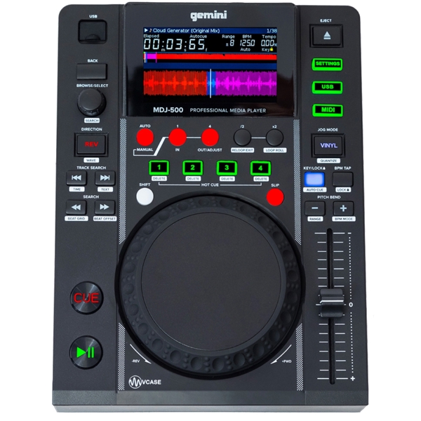 Gemini MDJ-500 E, VCASE Controller Media Player, Black