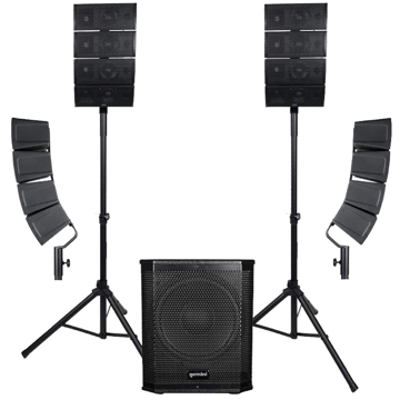 აქტიური სისტემა Gemini LRX-448 E, USB, Bluetooth, System With Active Sub-Woofer Line Arrays And Stands, Black