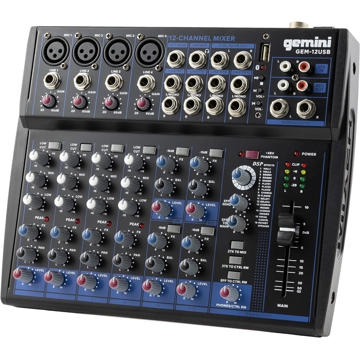 ანალოგური მიქშერი Gemini GEM-12USB E, Bluetooth, 12 Channel USB Mixer, Black