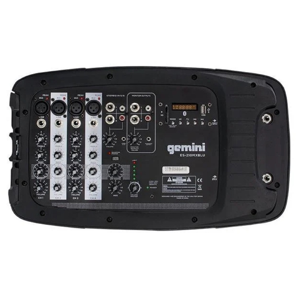 დინამიკი Gemini ES-210MXBLU-S, USB, SD, Bluetooth, Speakers With Mixer And Stands, Black