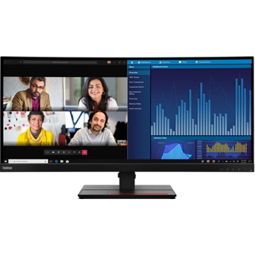 მონიტორი Lenovo 63F2RAT3EU ThinkVision P34w-20, 34.14", Curved Monitor, QHD, IPS, HDMI, USB, USB-C, LAN, DP, Black