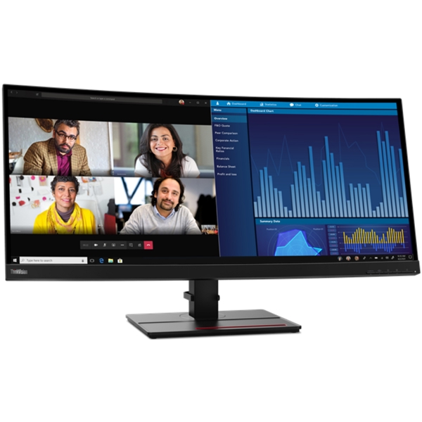 Lenovo 63F2RAT3EU ThinkVision P34w-20, 34.14", Curved Monitor, QHD, IPS, HDMI, USB, USB-C, LAN, DP, Black
