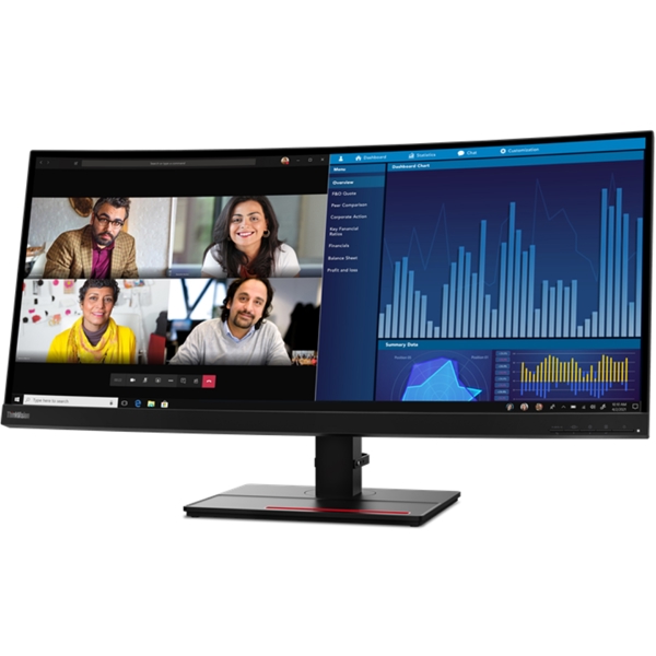Lenovo 63F2RAT3EU ThinkVision P34w-20, 34.14", Curved Monitor, QHD, IPS, HDMI, USB, USB-C, LAN, DP, Black