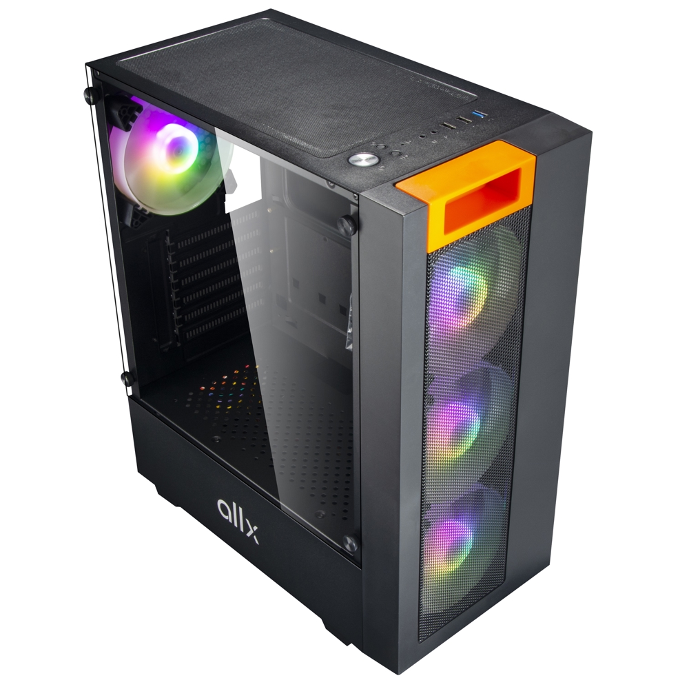 ALLX AX-G2045, Computer Case, Micro-ATX, ATX, USB 3.0x1, USB 1.0x2, AUDIO, Black