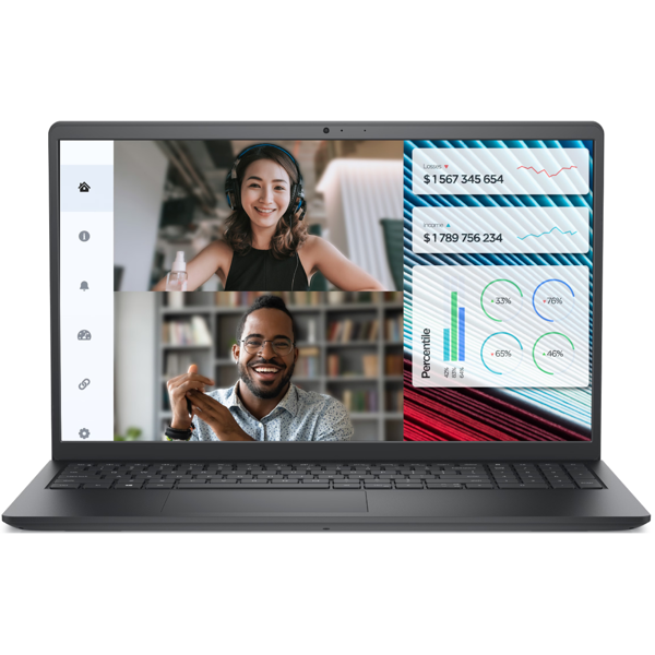 ნოუთბუქი Dell Vostro 3520, 15.6", i3-1215U, 8GB, 512GB SSD, Integrated, W11P, Carbon Black