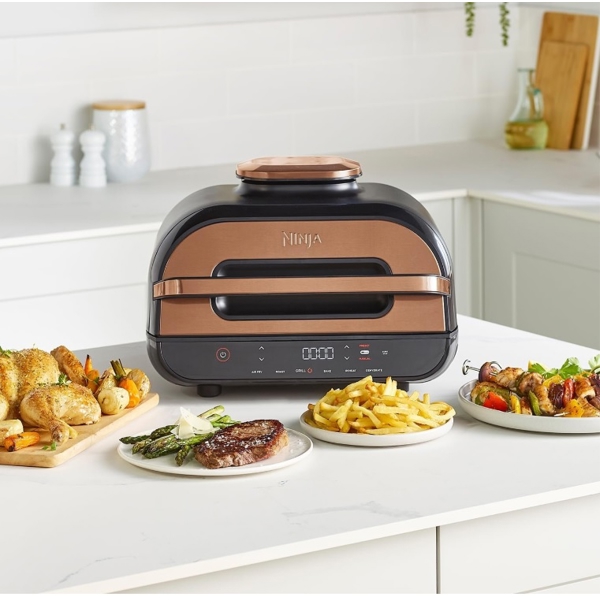 Ninja AG551EUCP Foodi Max Health, 2460W, 3.8L, Grill And Air Fryer, Gold/Black