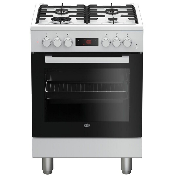 გაზქურა Beko FSE 62110 DWF, 4 Gas, Oven, White