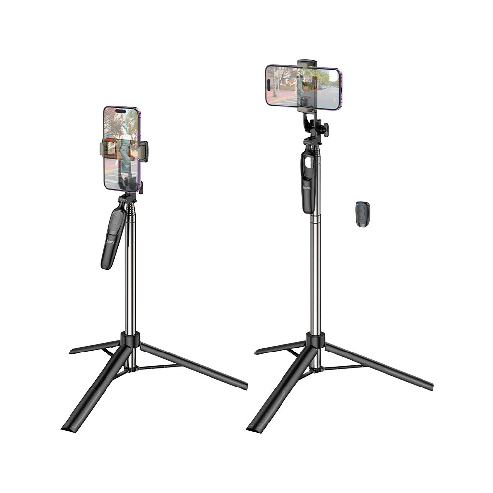 სელფის ჯოხი Hoco K19 SOUL, Bluetooth, Live Broadcast Holder, Black