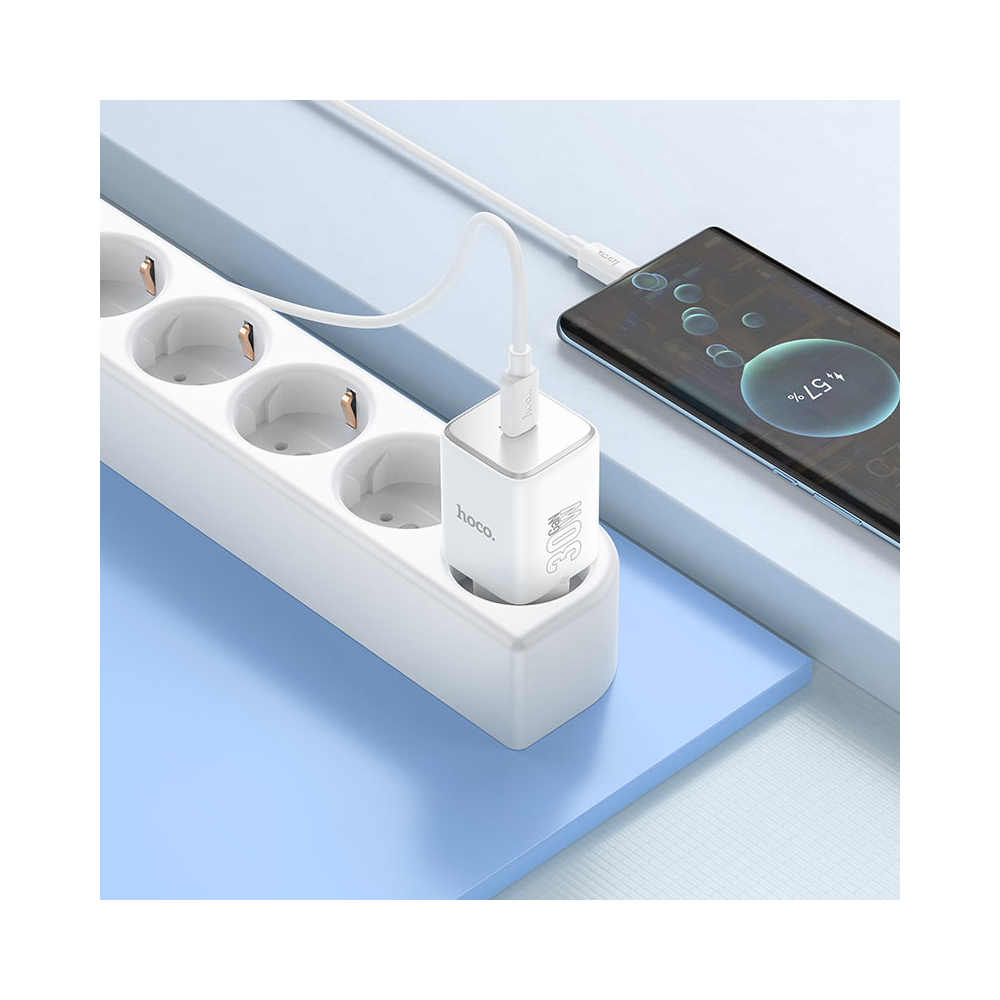 Hoco 6942007620215 N43 Vista, 30W, Type-C, Moonlight White