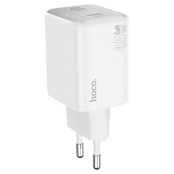 მობილურის დამტენი Hoco 6942007617093 N42 Elogiado, 45W, USB-C, White