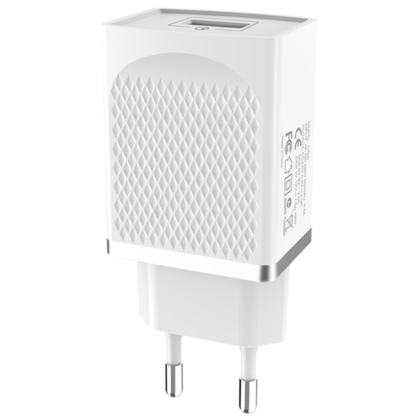 მობილურის დამტენი Hoco 6957531088424 C42A Vast Power, 18W, USB, White