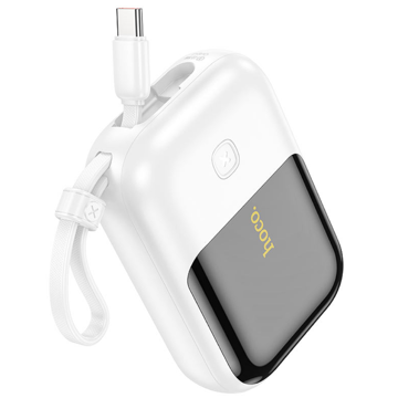 Hoco 6942007611411 Q20 Fountain, 10000mAh, Type-C, Lightning, Power Bank, White