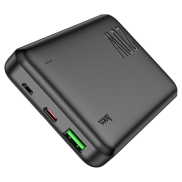 პორტატული დამტენი Hoco 6931474761019 J87 Tacker, 10000mAh, USB, Type-C, Power Bank, Black