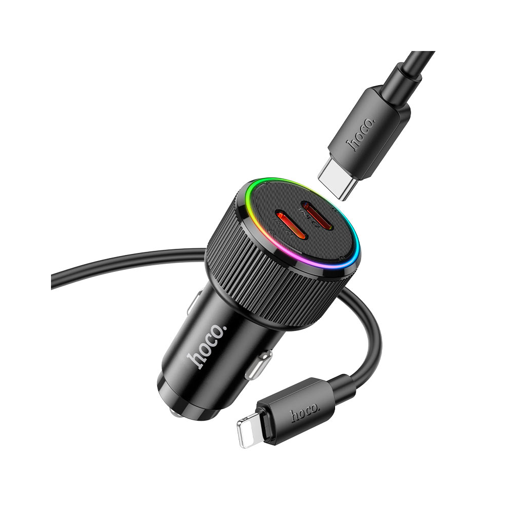 მანქანის დამტენი Hoco 6942007620468 NZ14B Guerrero, 50W, USB Type-C, Black