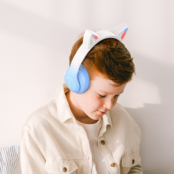 ყურსასმენი Hoco 6931474795861 W42 Cat Ears, Headset, Wireless, Bluetooth, TF, AUX, Crystal Blue