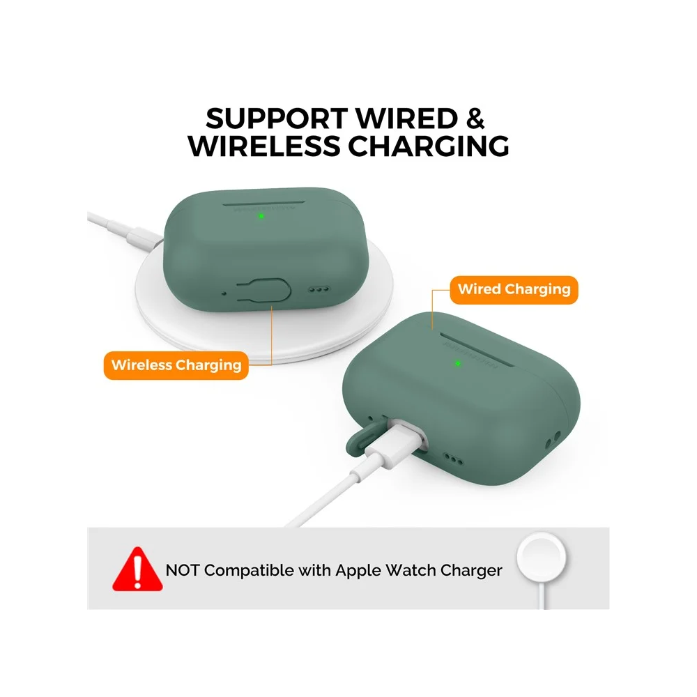 ყურსასმენის ქეისი TVC 680901844F, Apple AirPods Pro 2, Headphone Case, Green