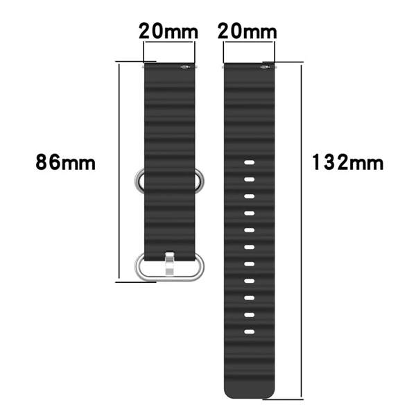 სმარტ საათის სამაჯური TVC 680604472A, Samsung Galaxy, Watch Strap, Black