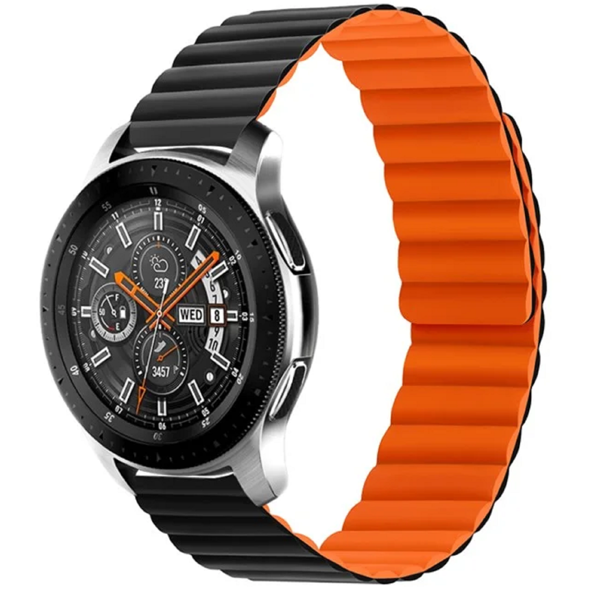 სმარტ საათის სამაჯური TVC 680604209A, Samsung Galaxy, Watch Strap, Black/Orange