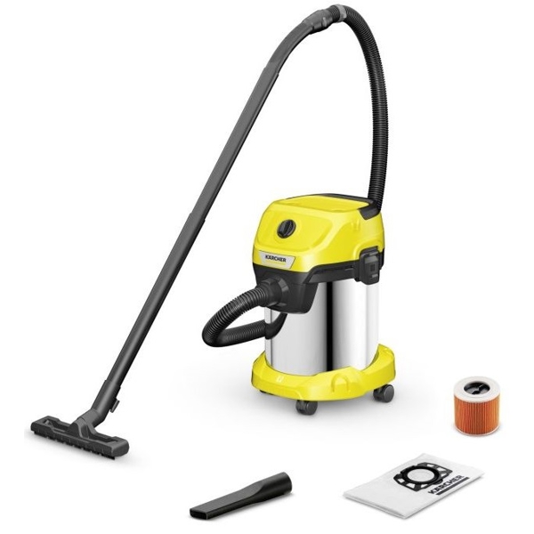 მტვერსასრუტი Karcher WD 3 S V-17/4/20, 1000W, 17l, Vacuum Cleaner, Yellow