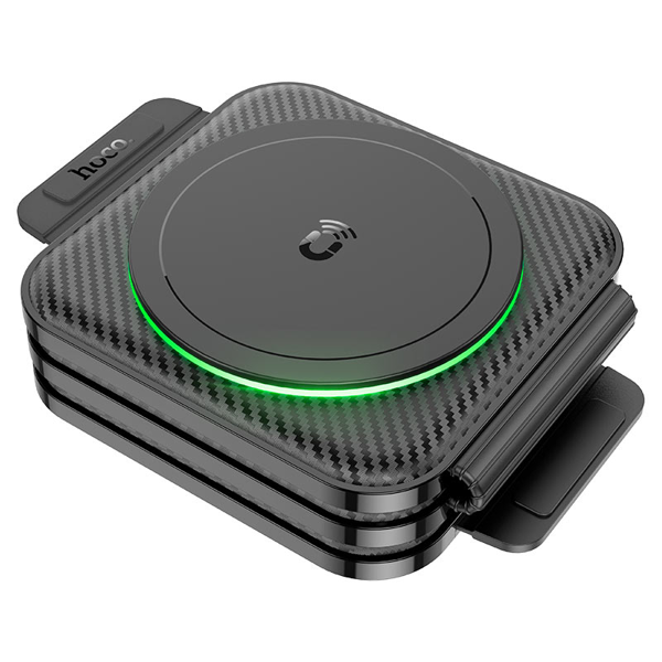 უსადენო დამტენი Hoco 6942007608510 CQ4 Unique, 15W, 3-in-1 Wireless Charger, Black