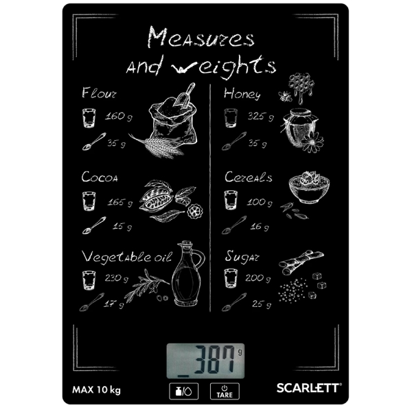 Scarlett SC-KS57P64, Kitchen Scale, Black