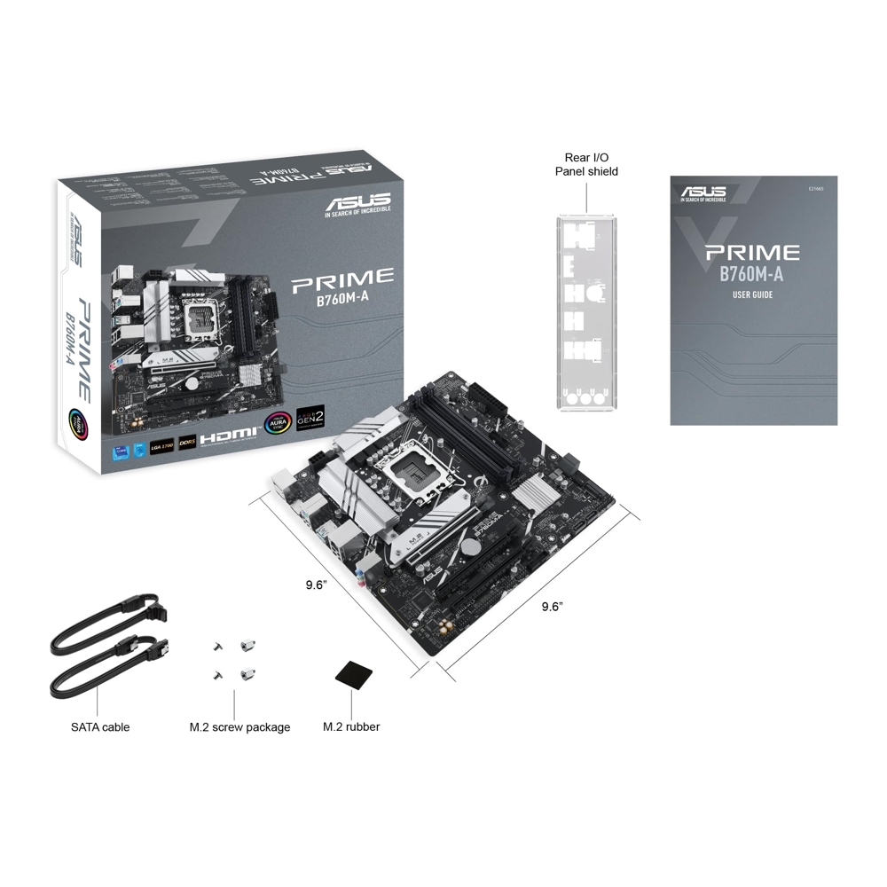 დედა დაფა Asus 90MB1EK0-M1EAYC PRIME B760M-A-CSM, LGA 1700, DDR5, 128GB