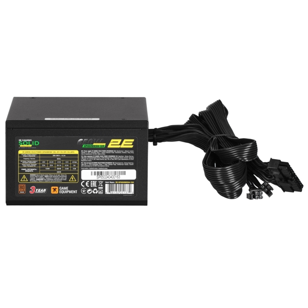 2E 2E-SP650BRSM-120 Solid, 650W, 80 Plus, Power Supply, Black