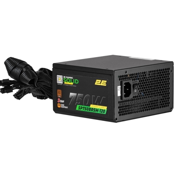 კვების ბლოკი 2E 2E-SP750BRSM-120 Solid, 750W, 80 Plus, Power Supply, Black