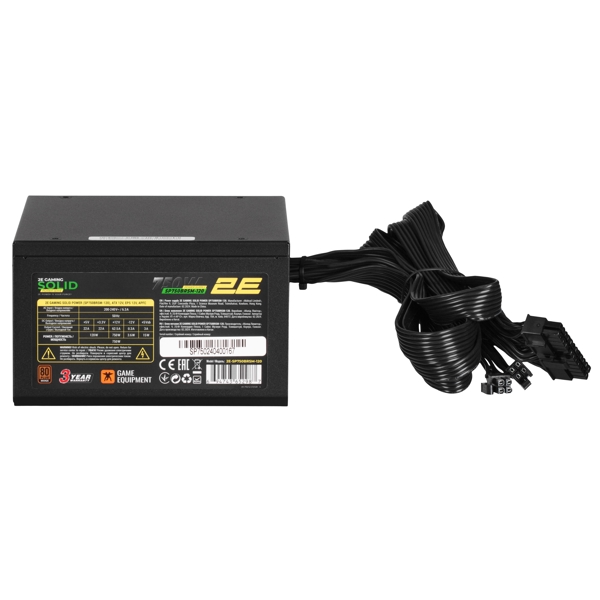 კვების ბლოკი 2E 2E-SP750BRSM-120 Solid, 750W, 80 Plus, Power Supply, Black