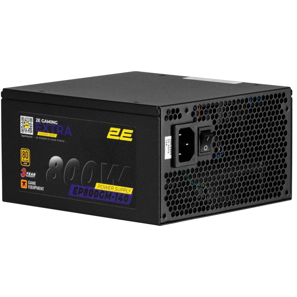 კვების ბლოკი 2E 2E-EP800GM-140 Extra, 800W, 80 Plus, Power Supply, Black